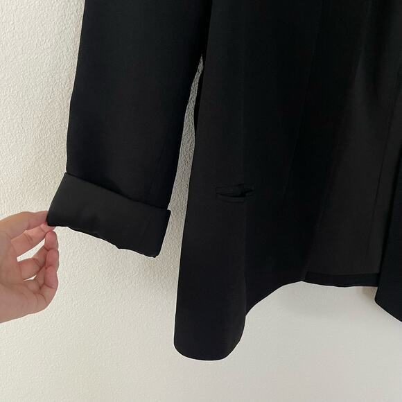 Rebecca Minkoff Black Open Front Asymmetrical Hem Blazer (10) - Picture 4 of 6